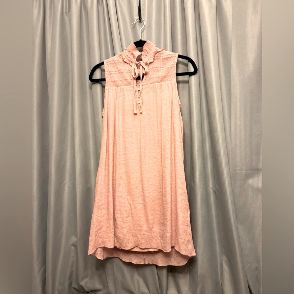 50%offwβ€οΈ Rebellion Pink Sleeveless Mini Dress crochet detail M NWOT 54
Pastel